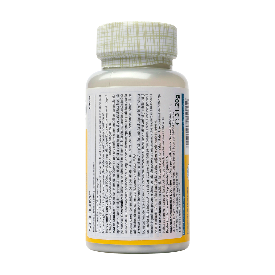 L-tyrosine 500mg 50 capsule Secom