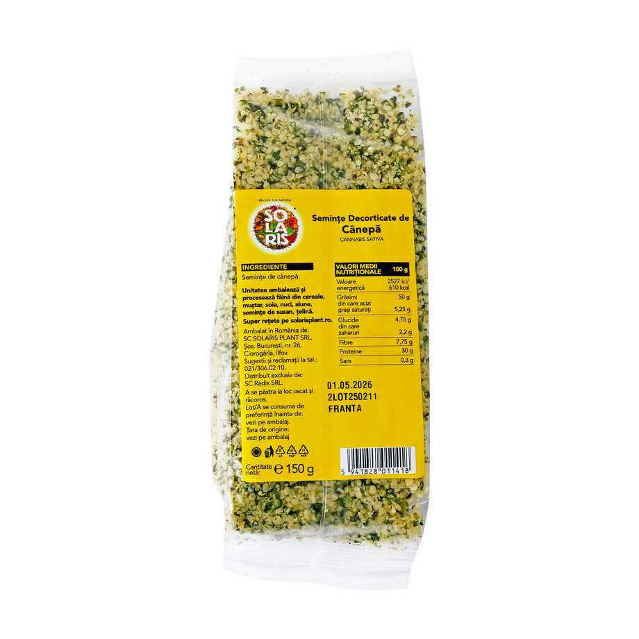 Seminte decorticate de canepa 150 g