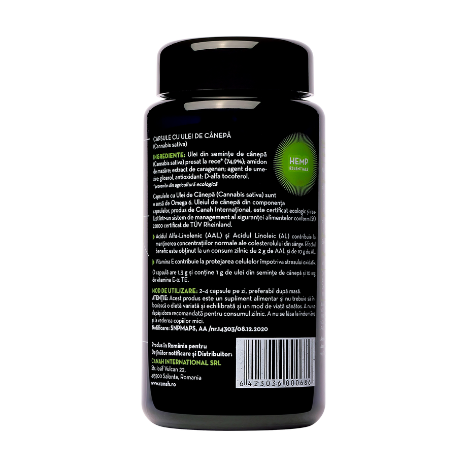 Capsule cu Ulei de Canepa 1335 mg 90 capsule