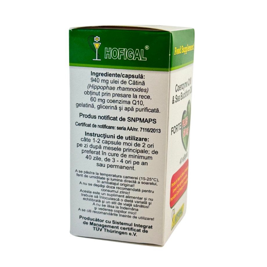 Coenzima Q10 in ulei catina forte plus 60 mg 40 capsule