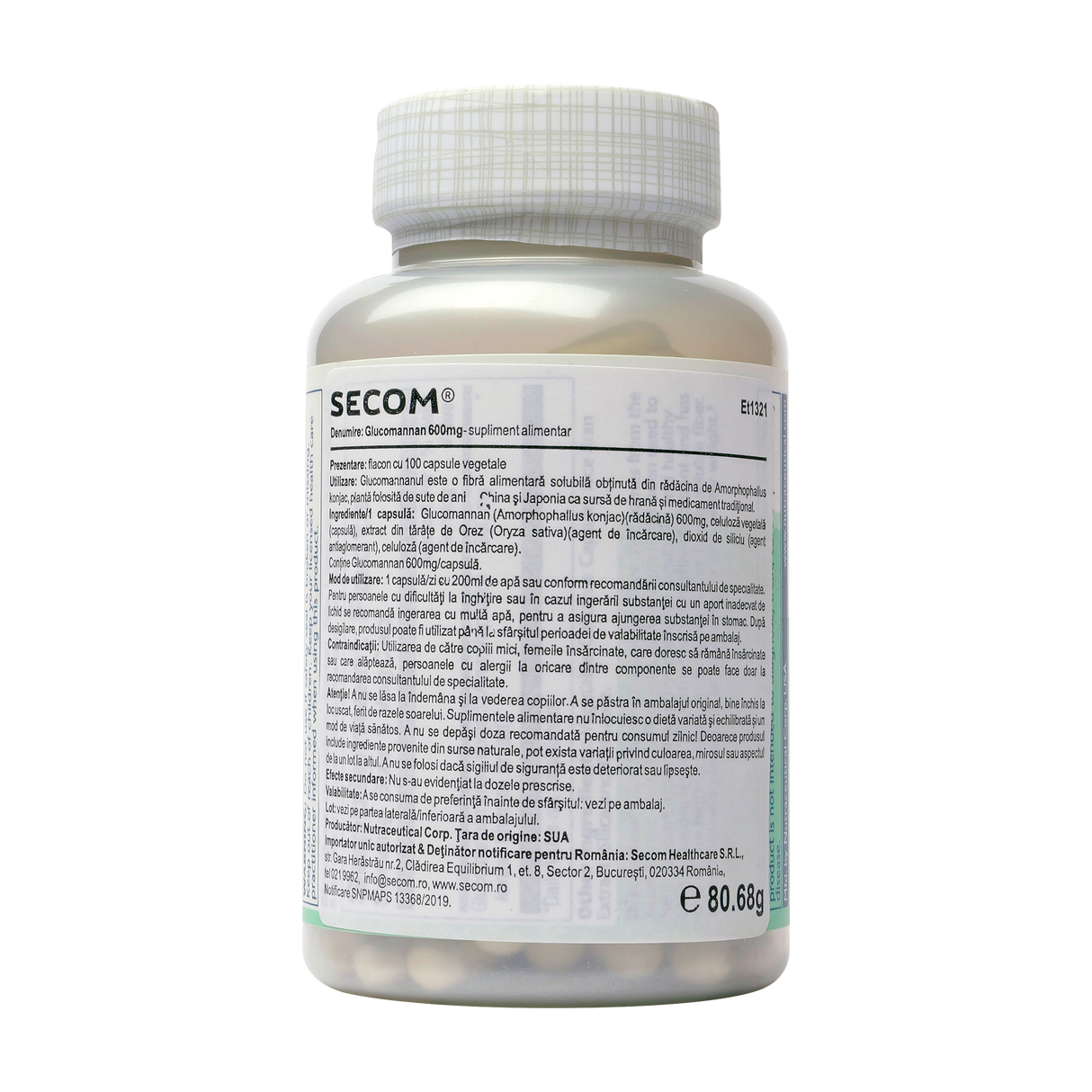 Glucomannan 600mg 100 capsule