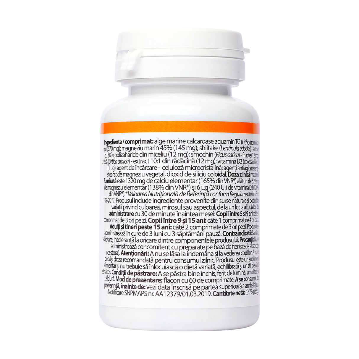 Calciu & magneziu organic cu vitamina D 60 comprimate