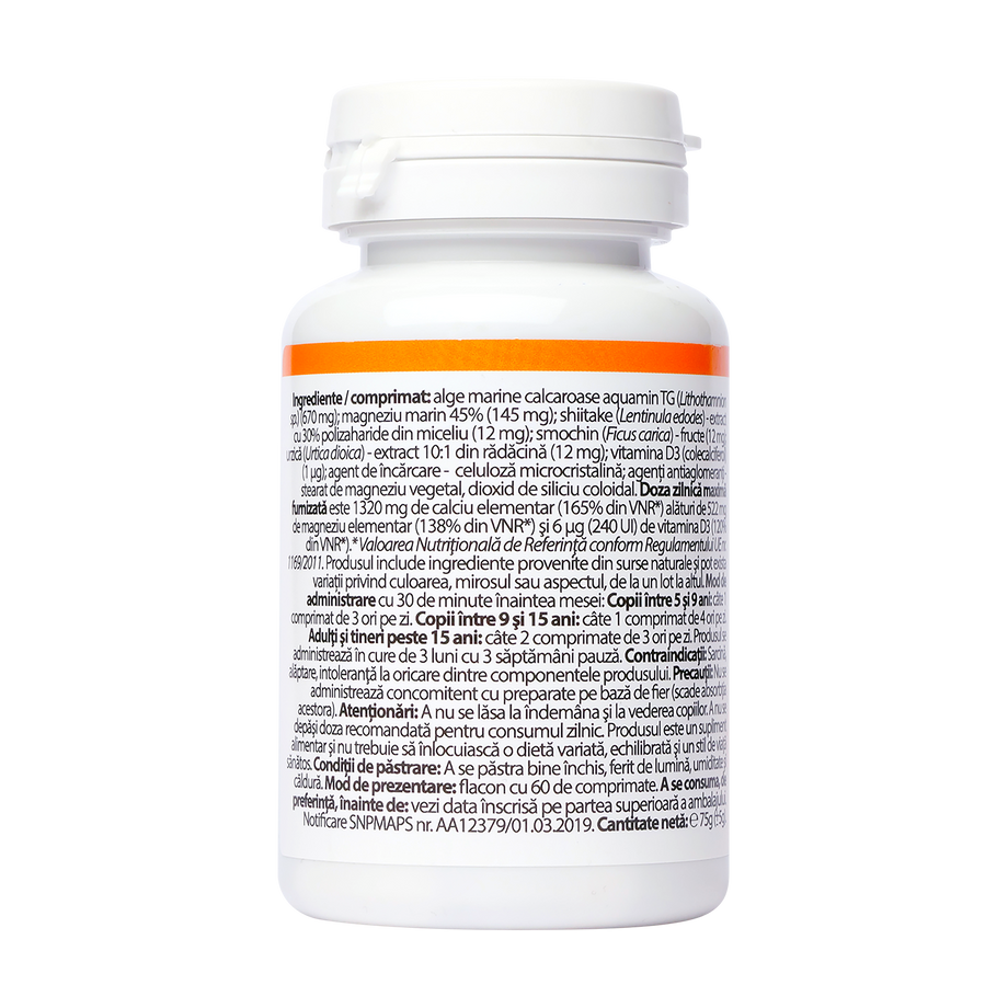 Calciu & magneziu organic cu vitamina D 60 comprimate