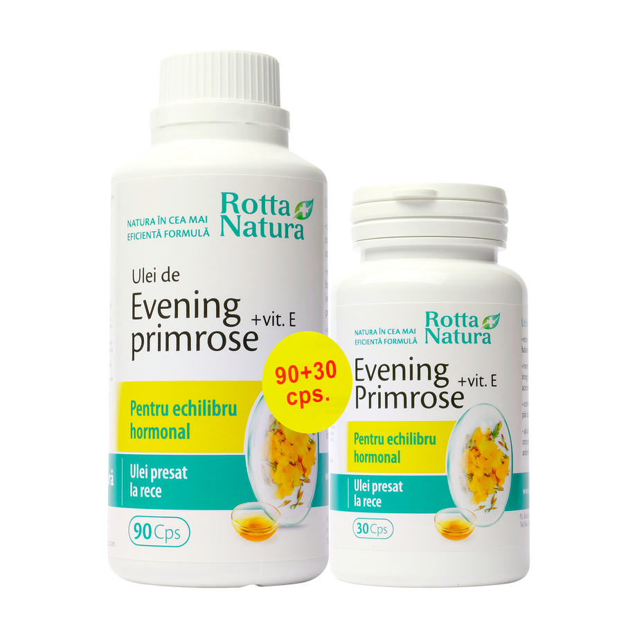 Pachet evening primrose + vitamina E 120 capsule