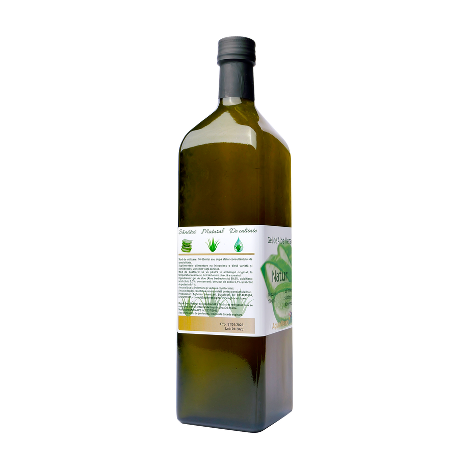 Gel aloe vera natur cu pulpa 1 l
