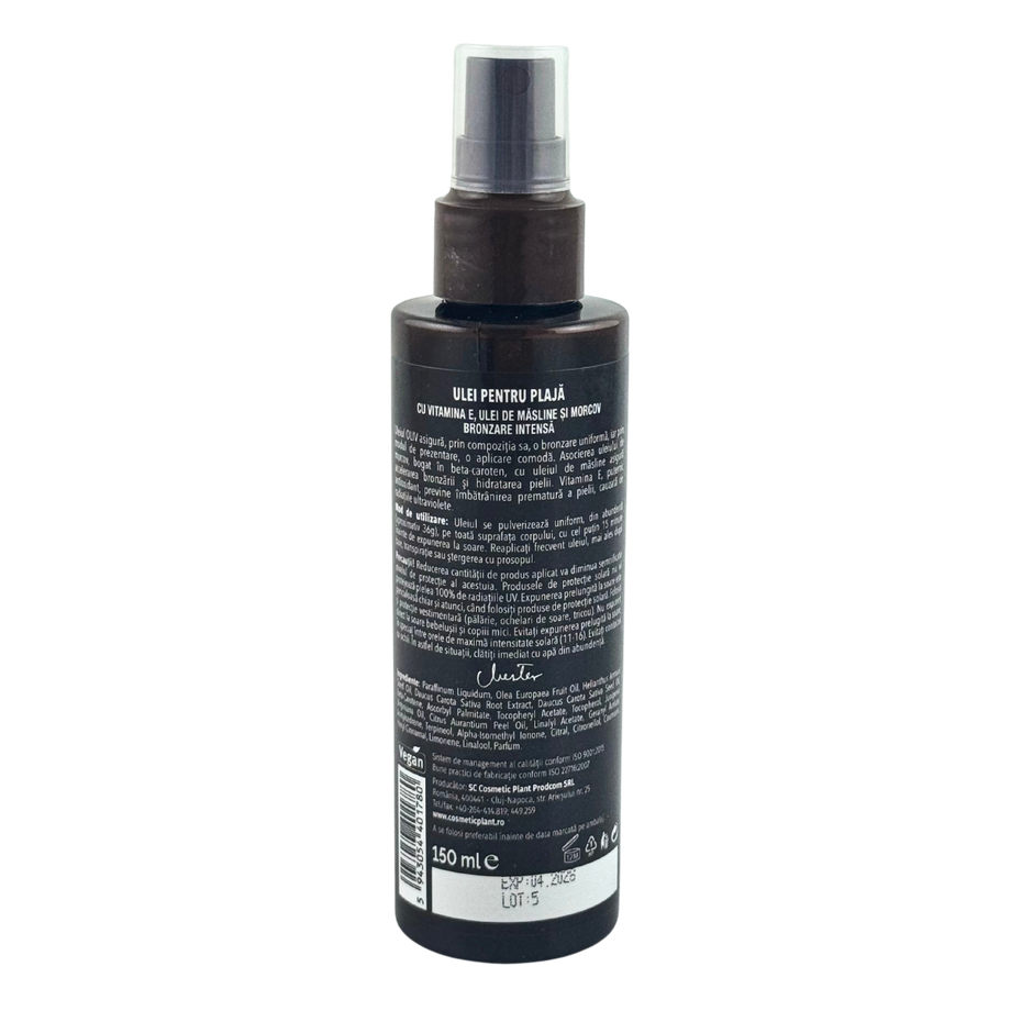 Ulei pentru bronzare intensa cu beta-caroten, vitamina E si ulei de masline 150 ml