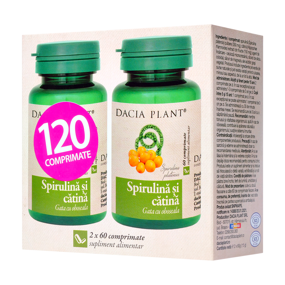 Spirulina & catina 120 comprimate