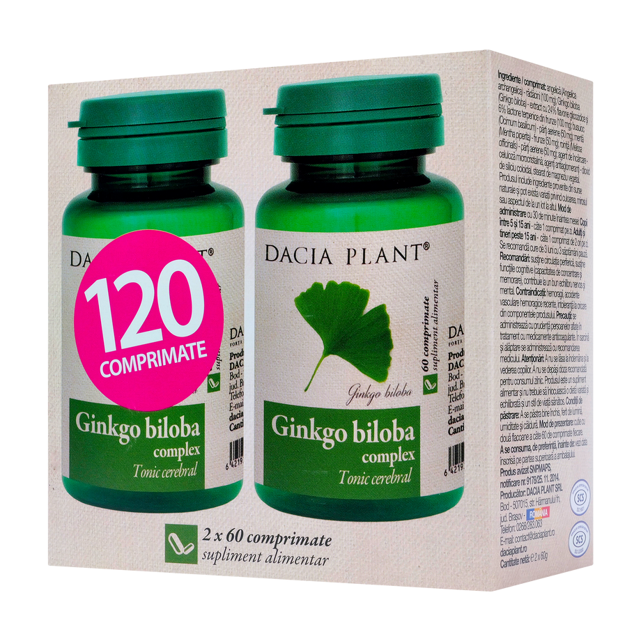 Ginkgo biloba 120mg 60 comprimate