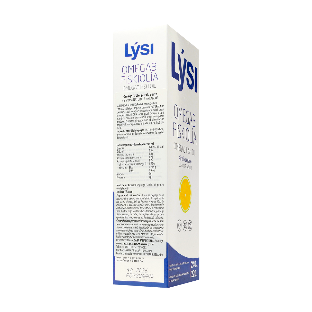 Omega 3 cu aroma lamaie 240 ml