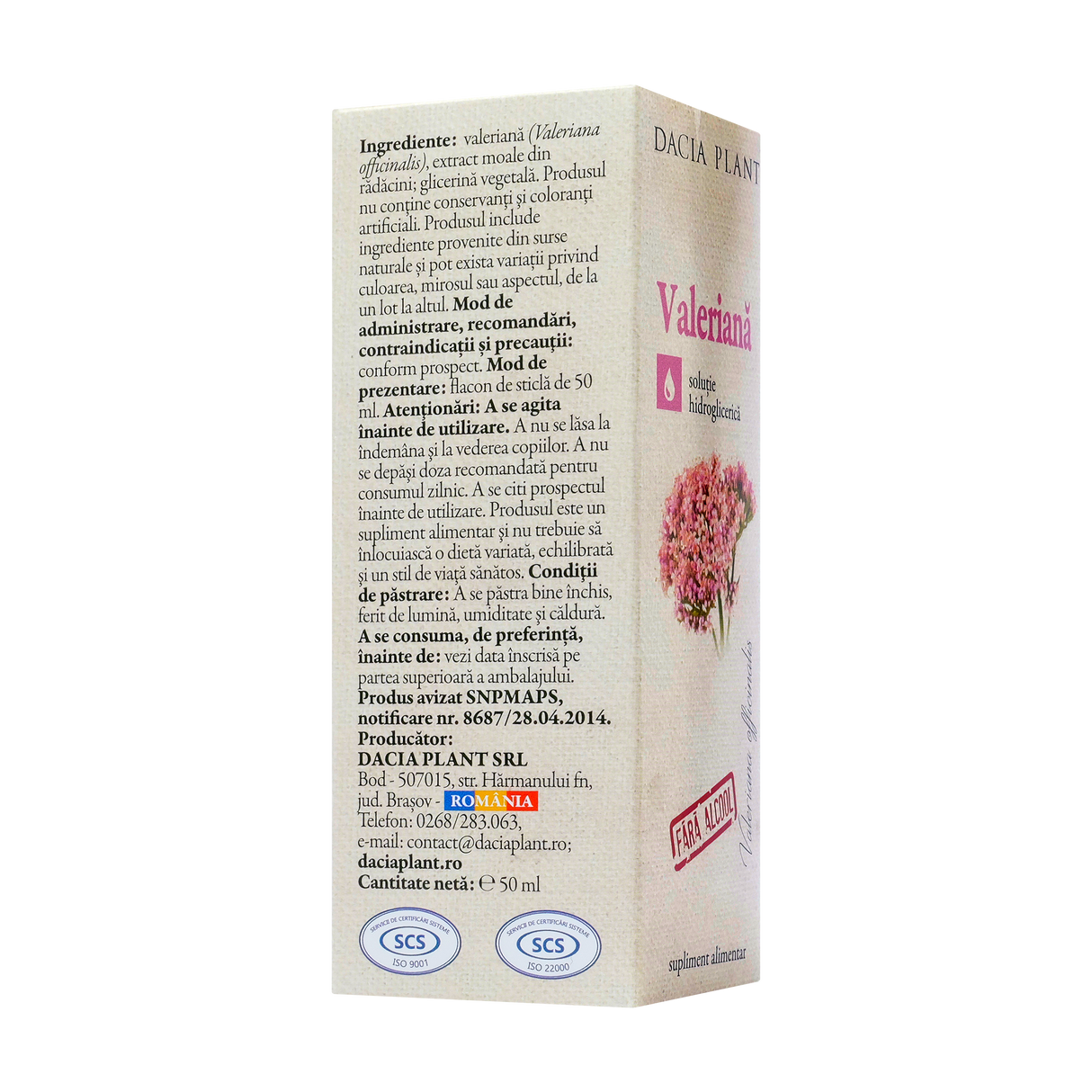 Valeriana fara alcool 50 ml