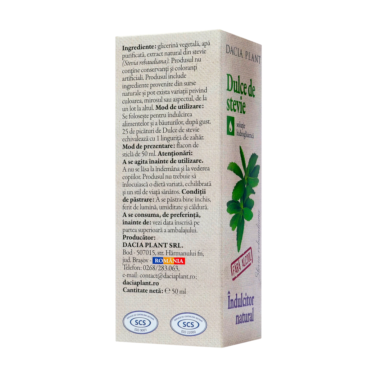 Dulce de stevie indulcitor natural 50 ml
