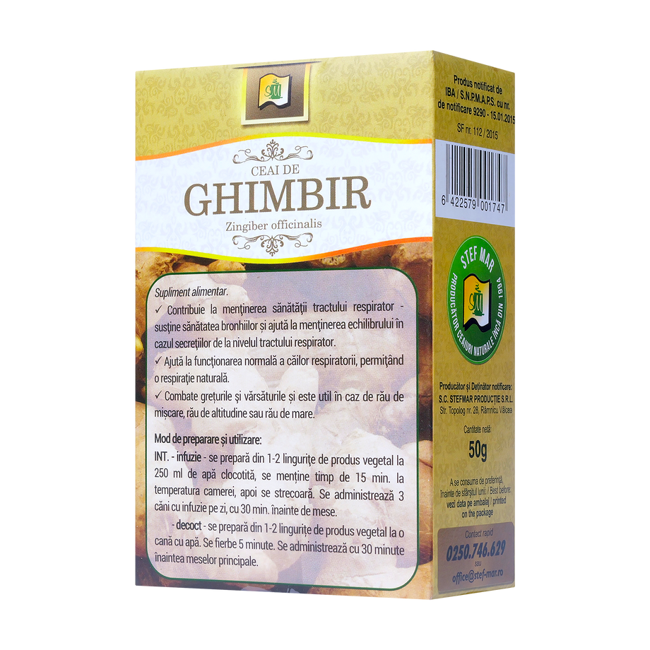 Ceai ghimbir 50 g Stefmar