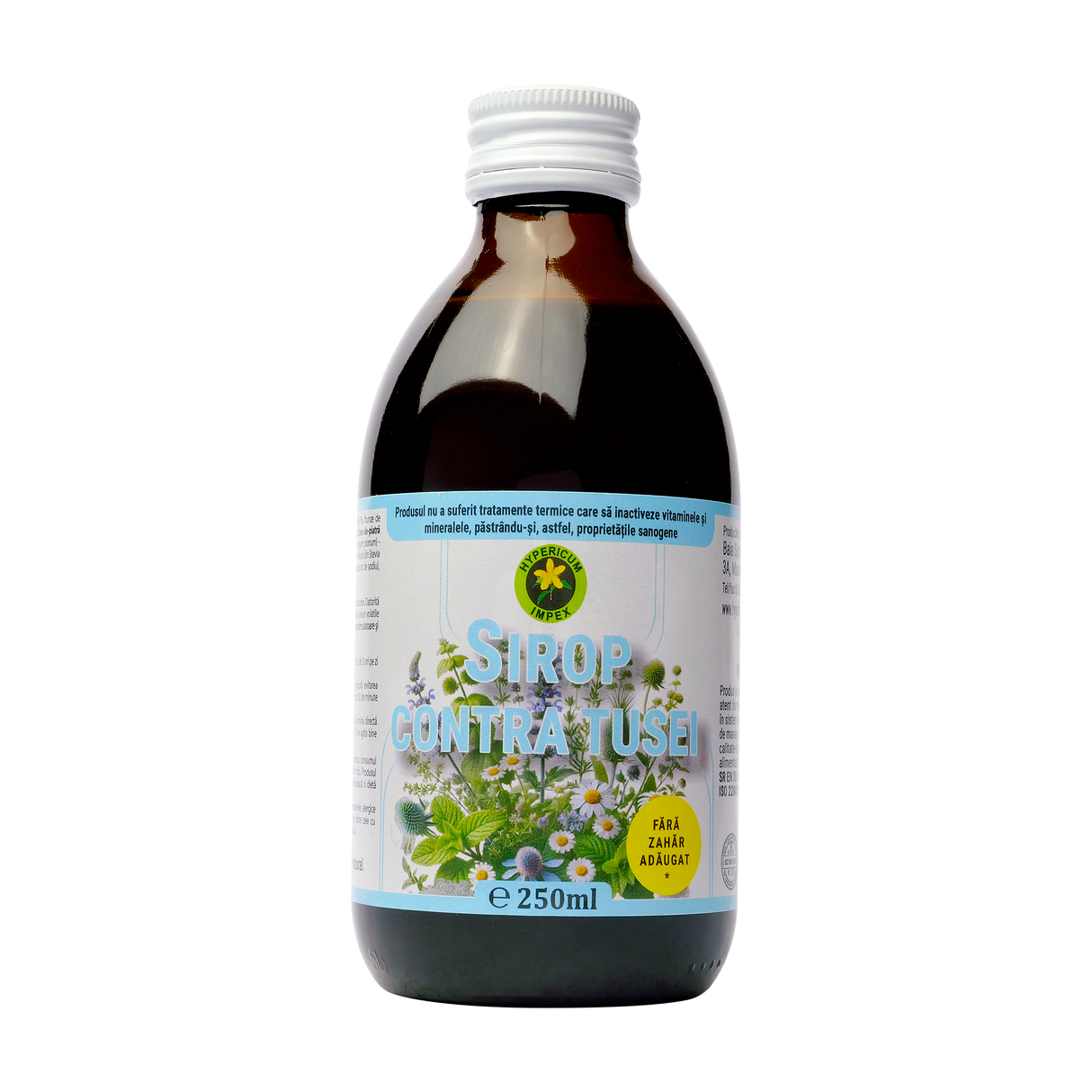 Sirop natural contra tusei cu indulcitor hyper stevia 250 ml