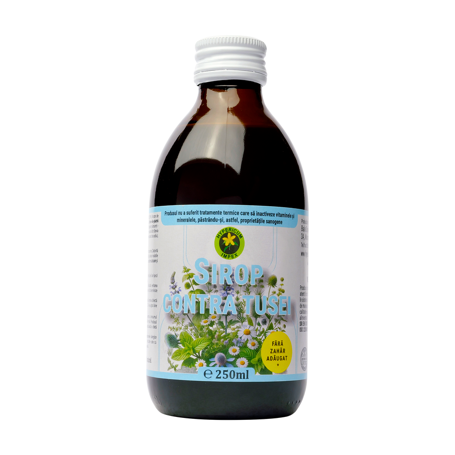 Sirop natural contra tusei cu indulcitor hyper stevia 250 ml