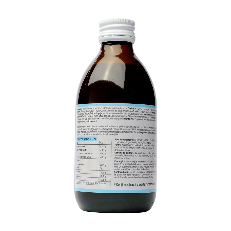 Sirop natural contra tusei cu indulcitor hyper stevia 250 ml