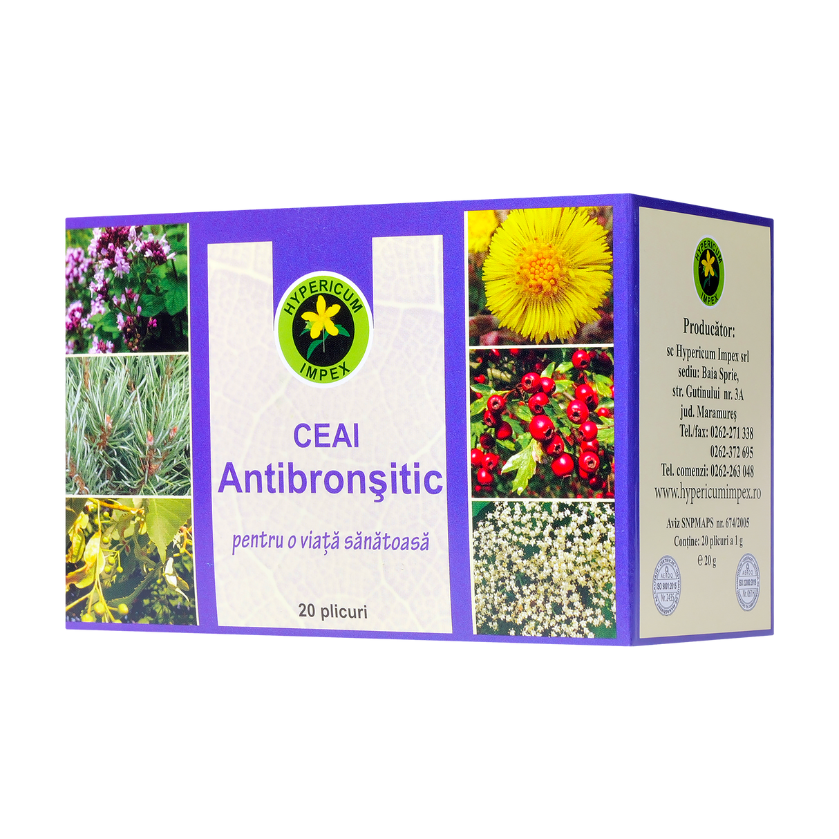 Ceai antibronsitic 20 plicuri Hypericum