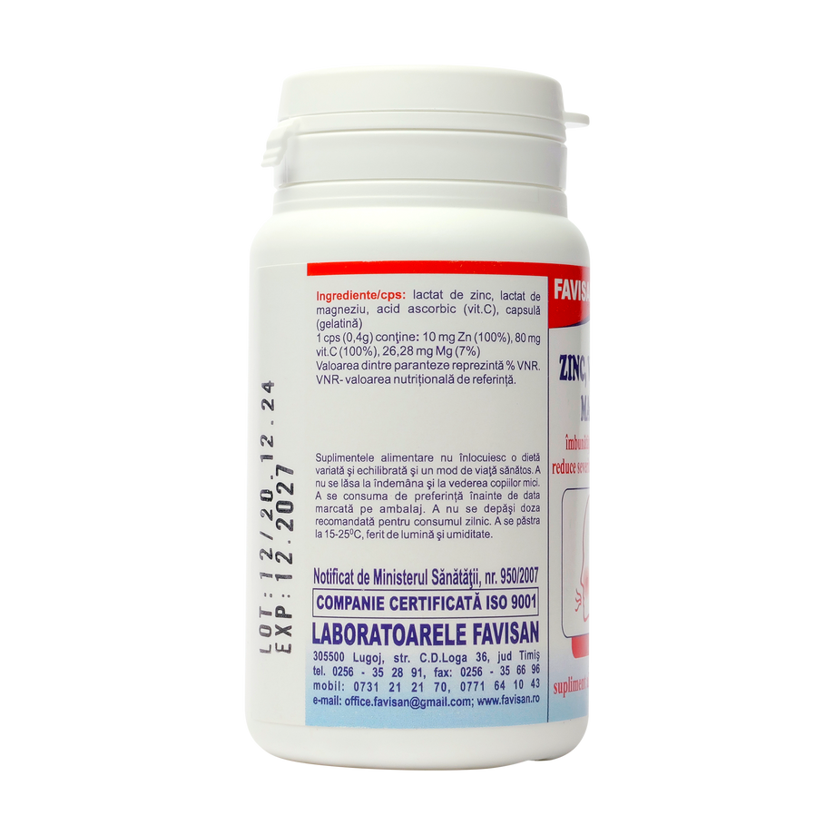 Zinc Vitamina C magneziu 40 capsule