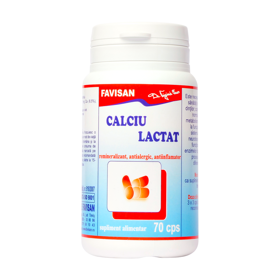 Calciu lactat 70 capsule