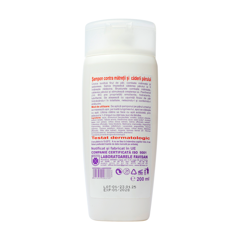 Sampon contra matretii si caderii parului cu 11 plante favibeauty 200 ml