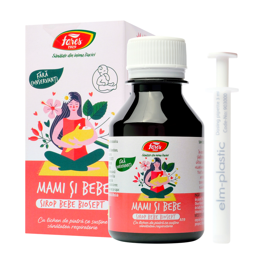Sirop biosept indulcit cu fructoza mami&bebe 100 ml