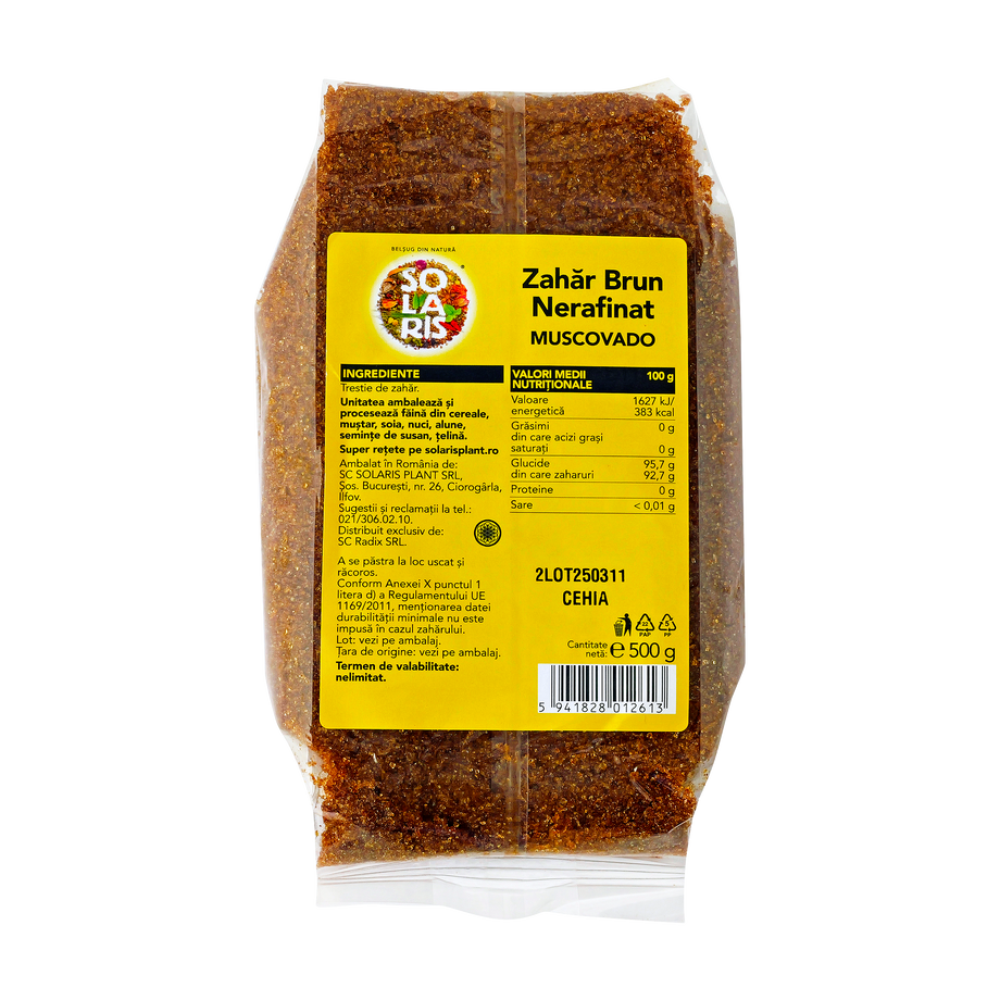 Zahar brun nerafinat Muscovado 500 g