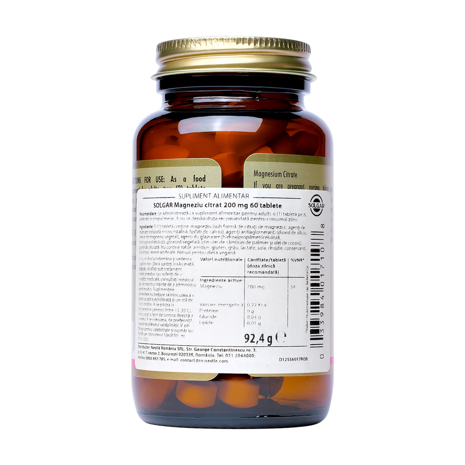Citrat de Magneziu 200 mg 60 tablete