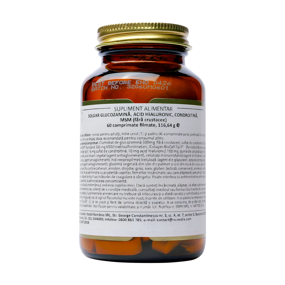 Glucosamine acid hialuronic chondr. MSM 60 comprimate