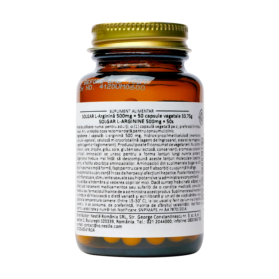 L-arginine 500mg 50 capsule