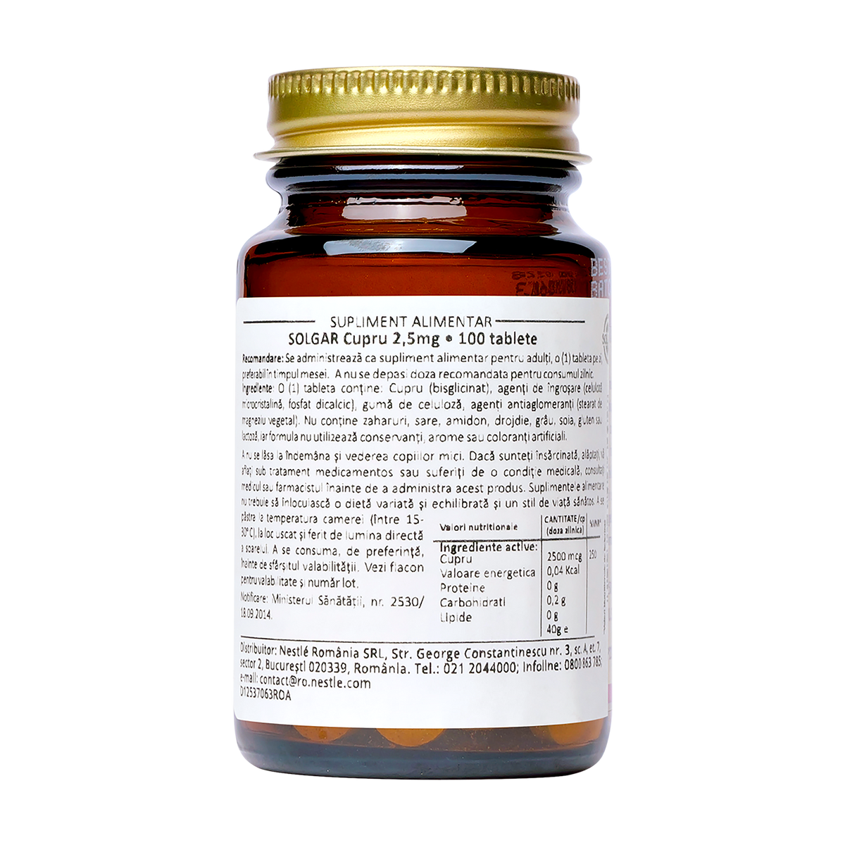 Chelated copper 100 comprimate