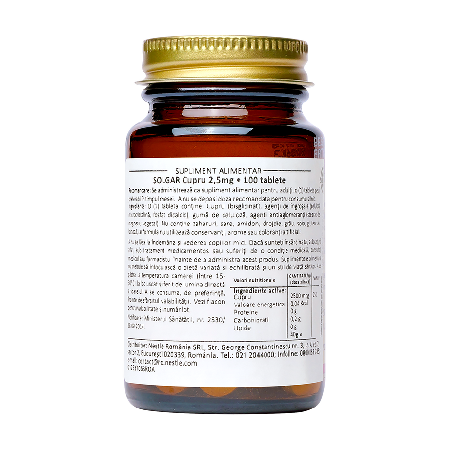 Chelated copper 100 comprimate
