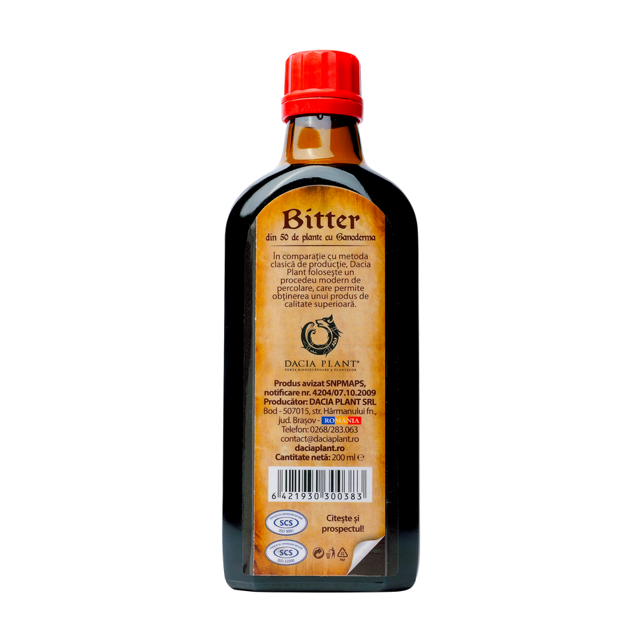 Bitter 50 plante cu ganoderma 200 ml