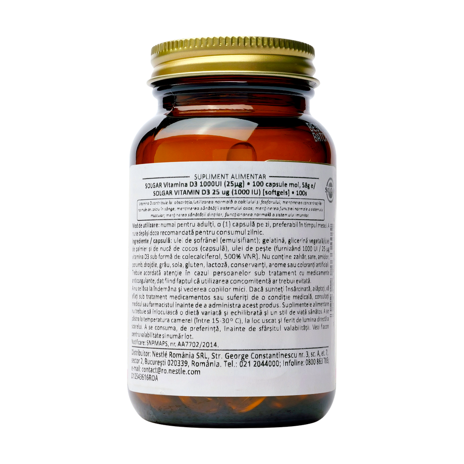 Vitamina D3 - 1000 IU 100 capsule
