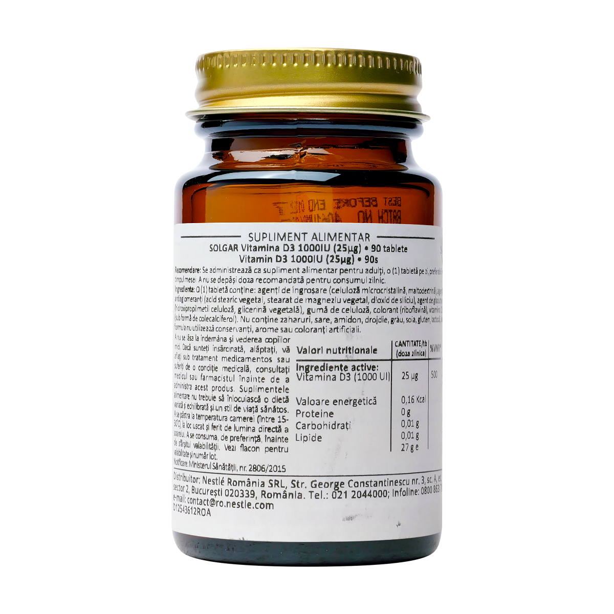 Vitamina D3 - 1000 IU 90 tablete