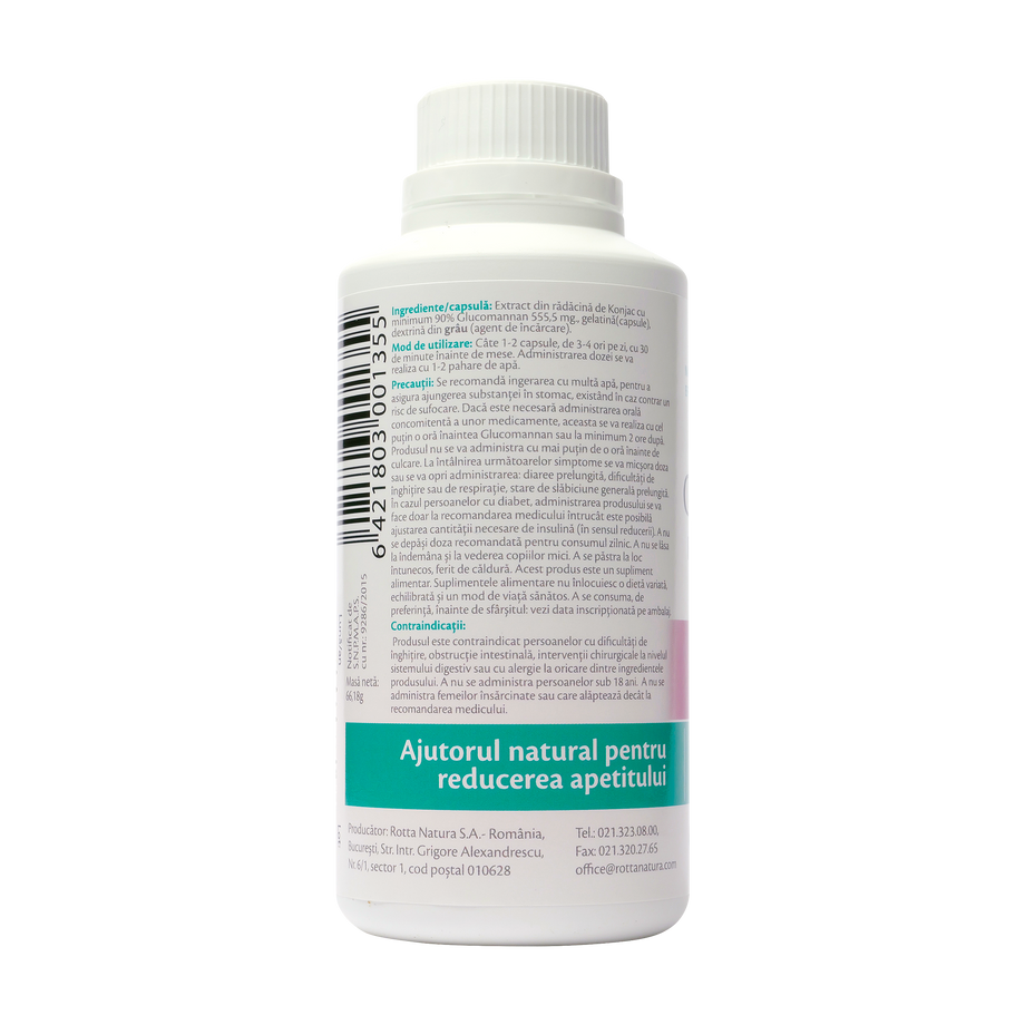 Glucomannan fibre pentru slabit din konjac 90 capsule