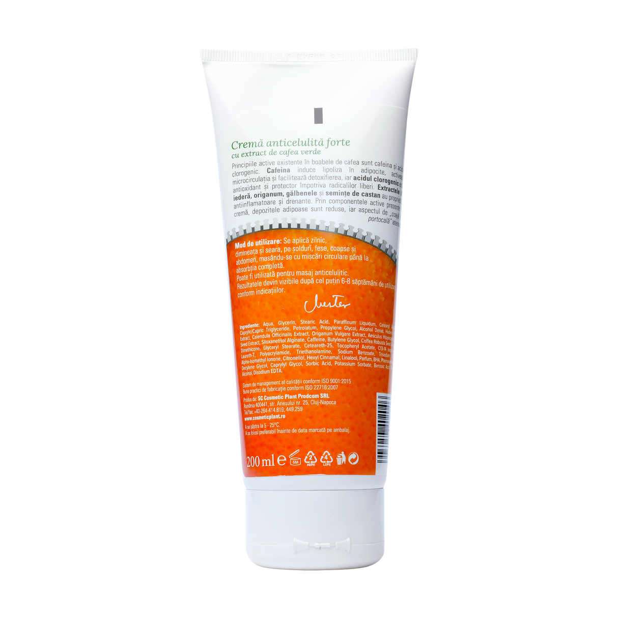 Crema anticelulita forte cu extract de cafea verde 200 ml