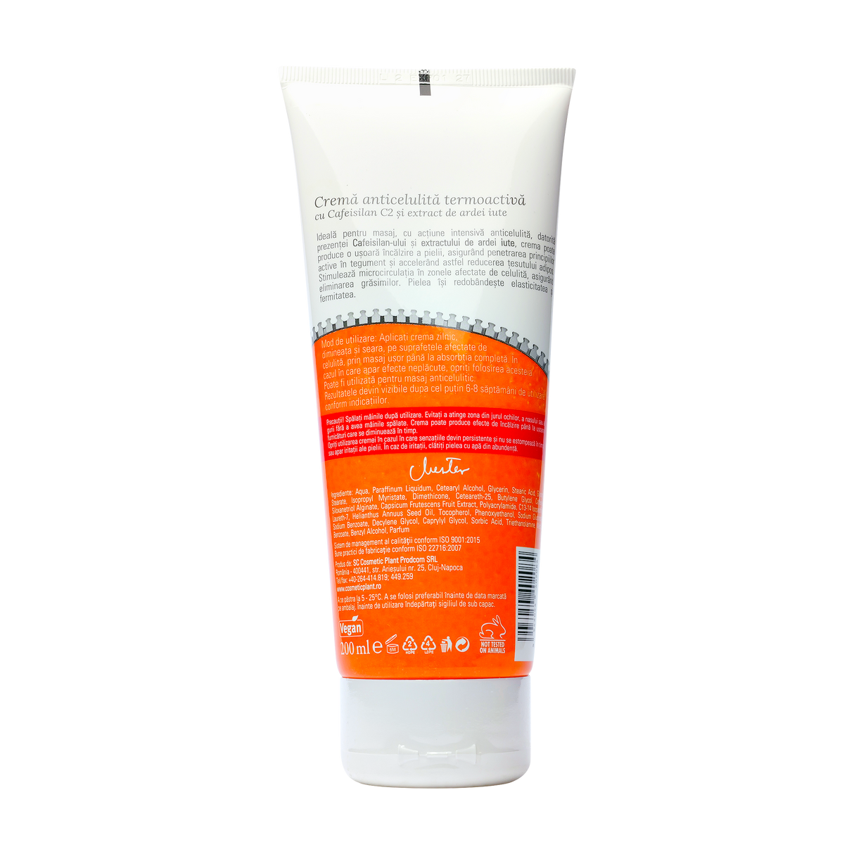 Crema anticelulita termoactiva cu ardei iute 200 ml