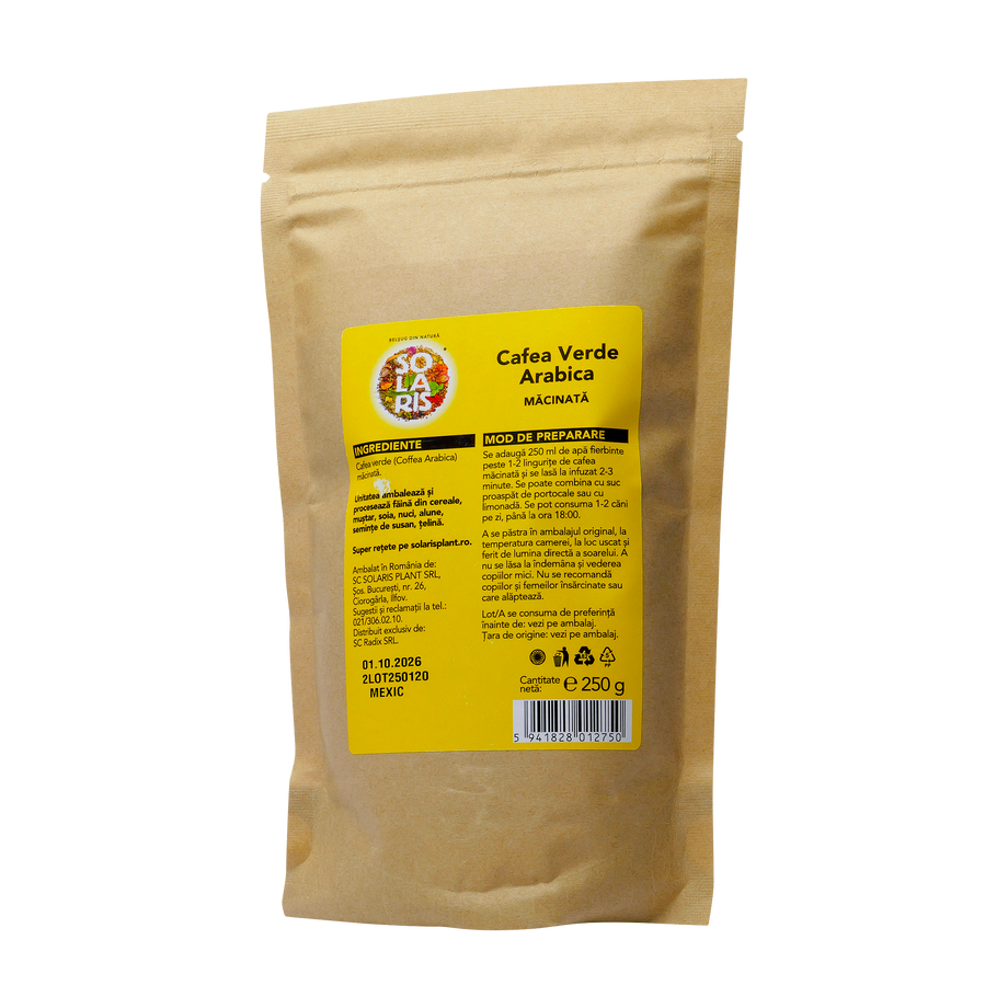 Cafea verde arabica macinata 250 g