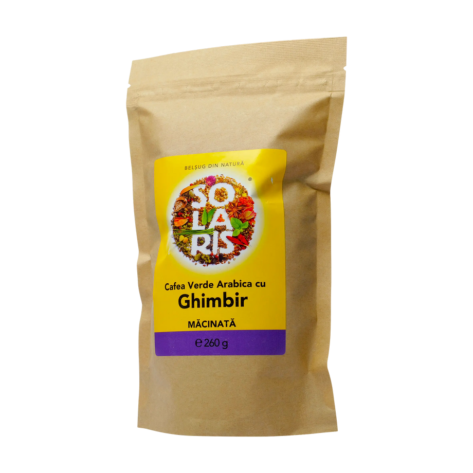 Cafea verde arabica macinata cu ghimbir 260 g