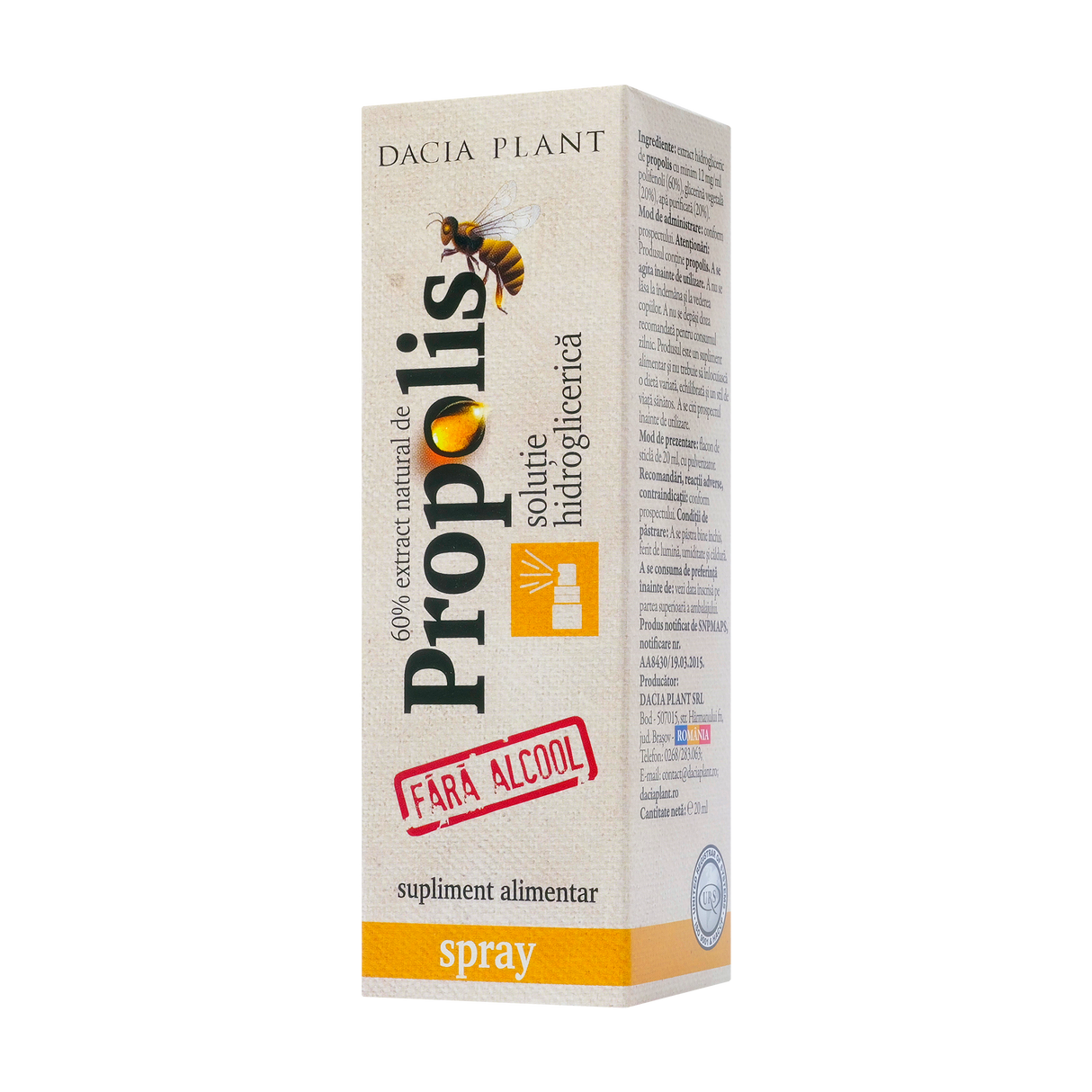 Propolis fara alcool spray 20 ml