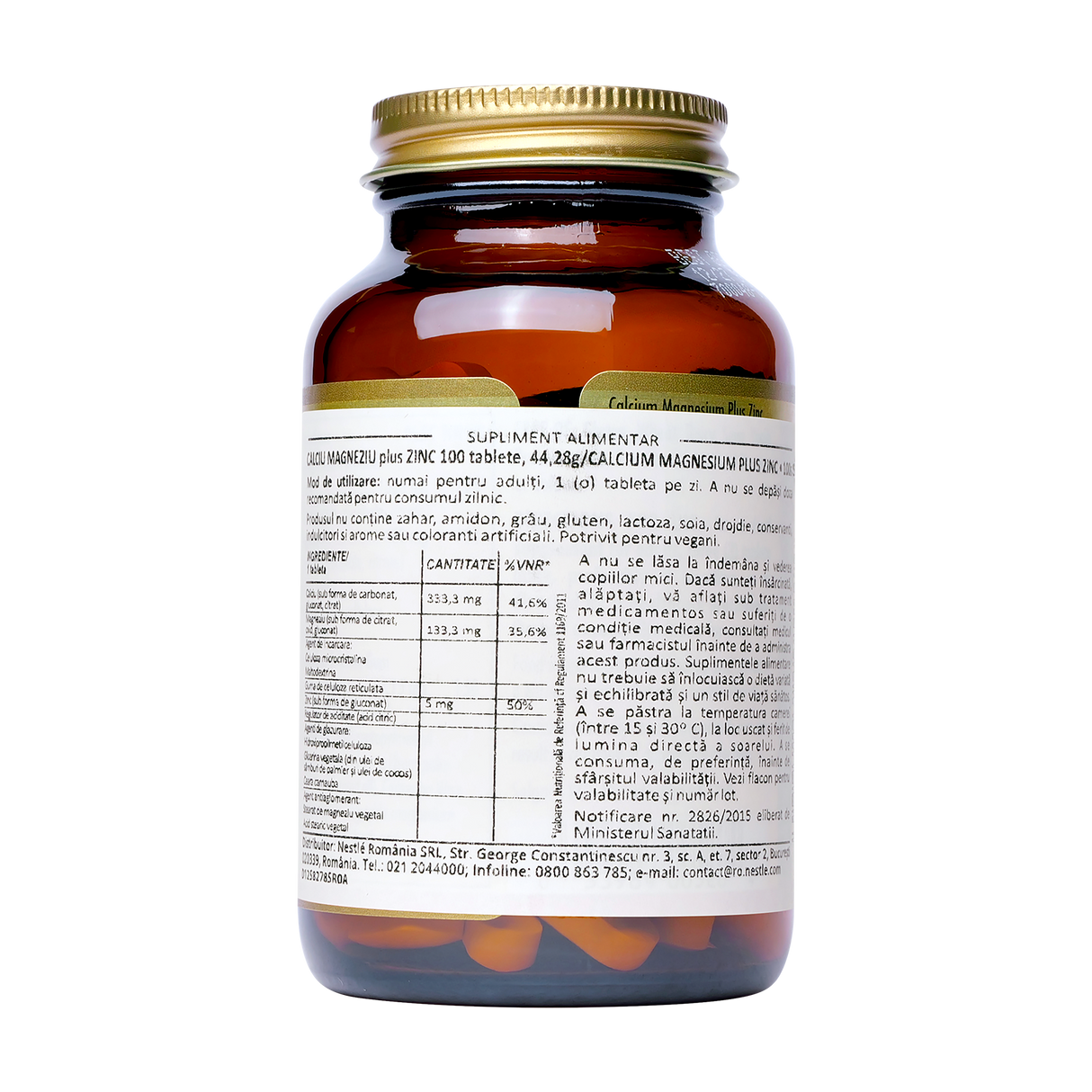 Calciu Magneziu + Zinc 100 capsule