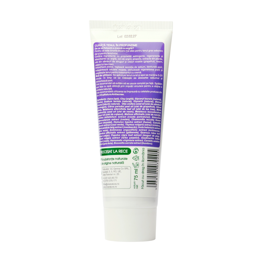 Masca antiacneica cu argila si tea tree 75 ml