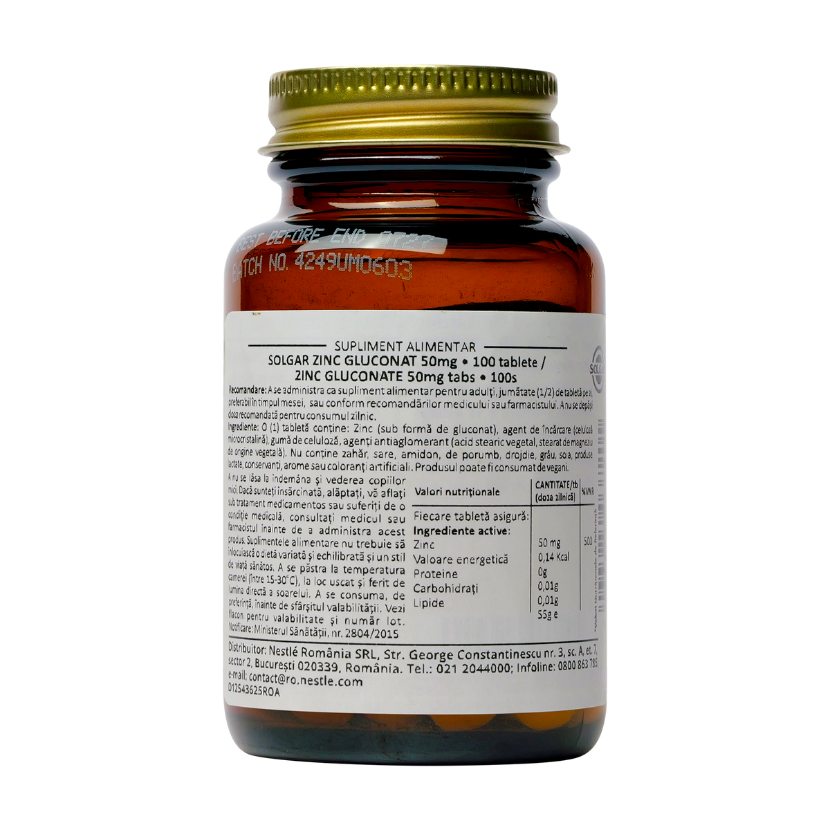 Zinc gluconate 50mg 100 tablete