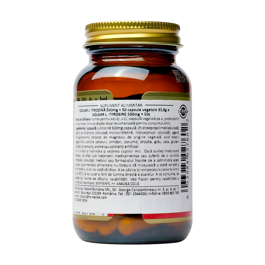 L-tyrosine 500mg 50 capsule Solgar