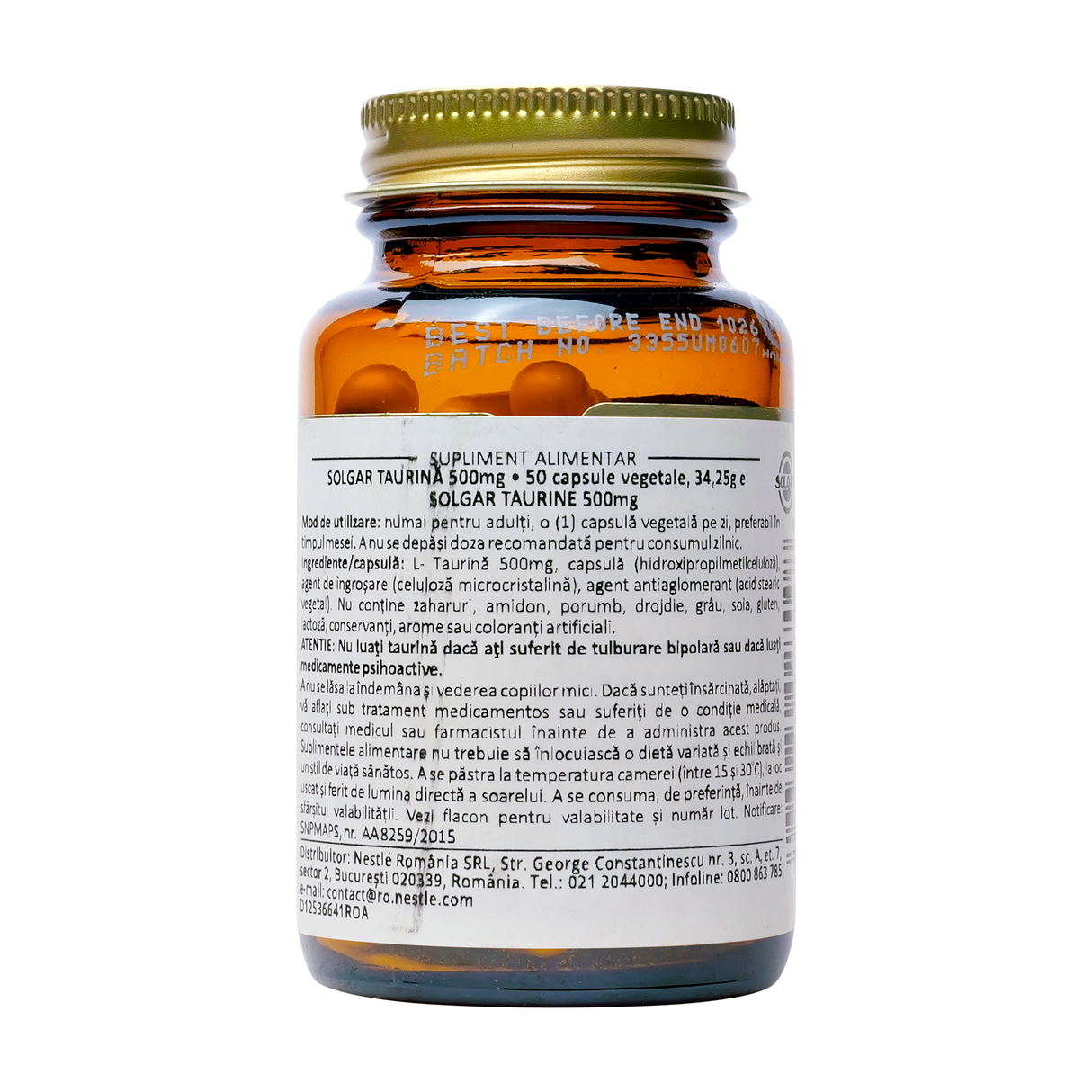 Taurine 500mg 50 capsule