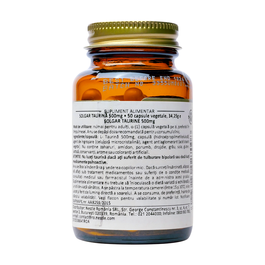 Taurine 500mg 50 capsule