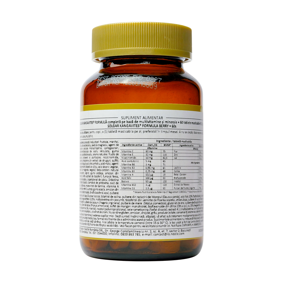 Kangavites multivitamin&mineral formula berry 60chewable 60 tablete