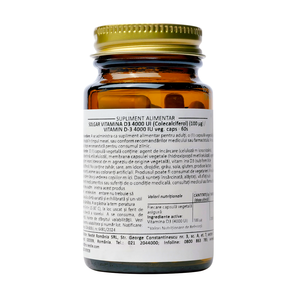Vitamina D3 - 4000 IU 60 capsule