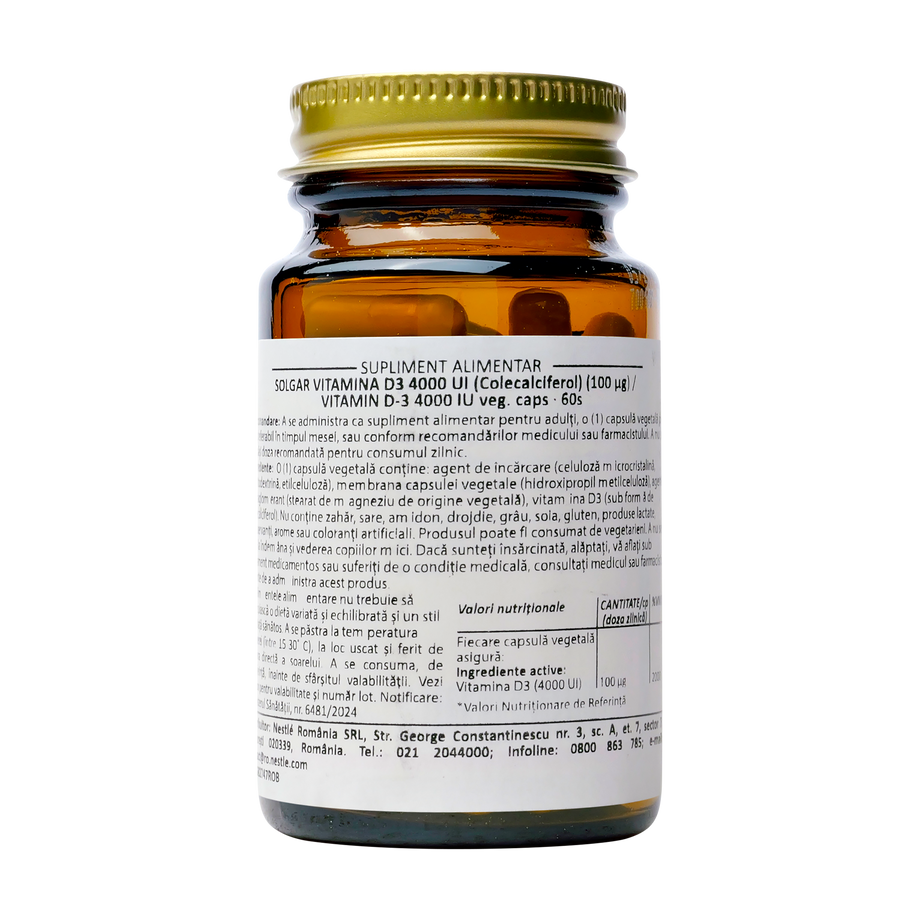 Vitamina D3 - 4000 IU 60 capsule