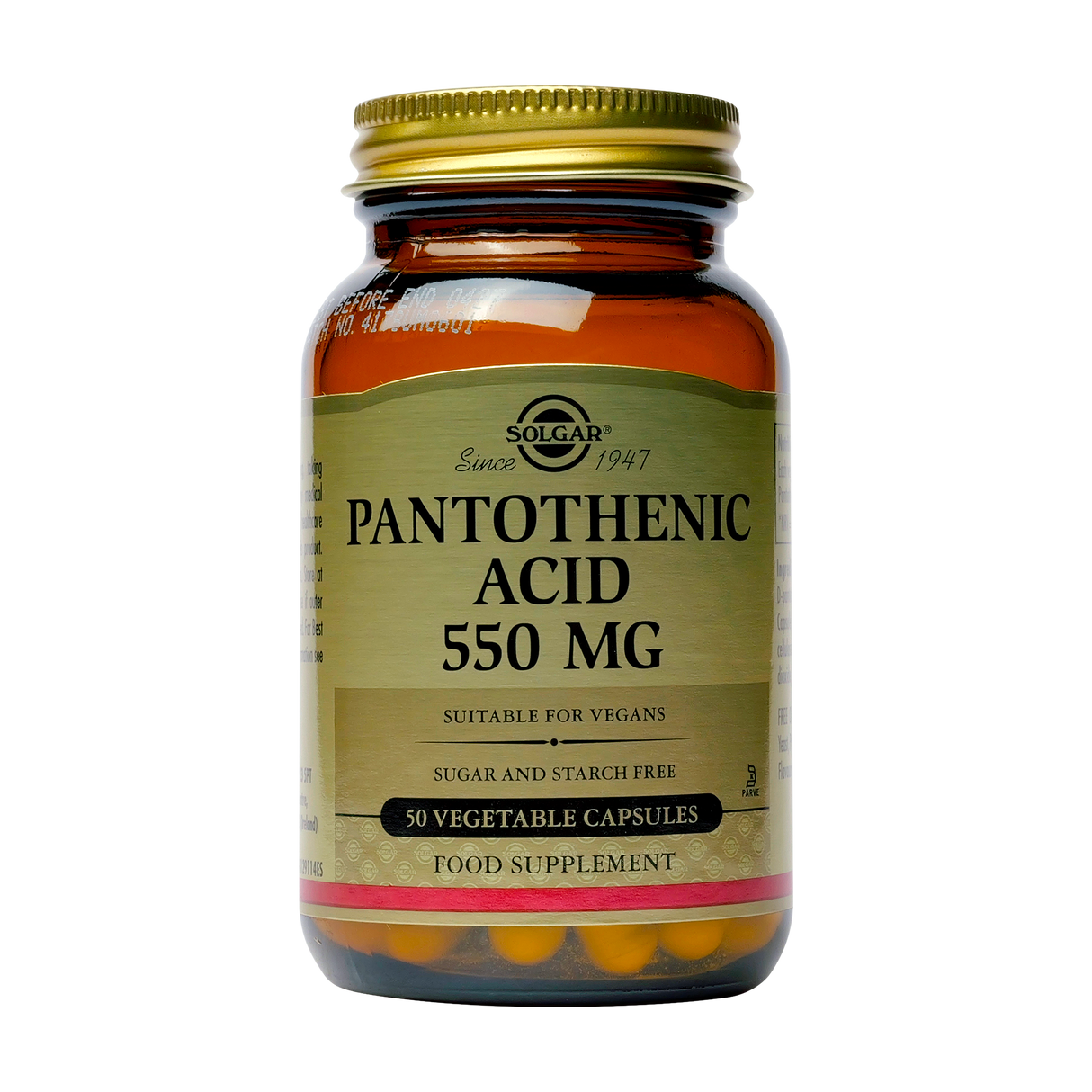 Pantothenic acid vitamina B5 550mg 50 capsule