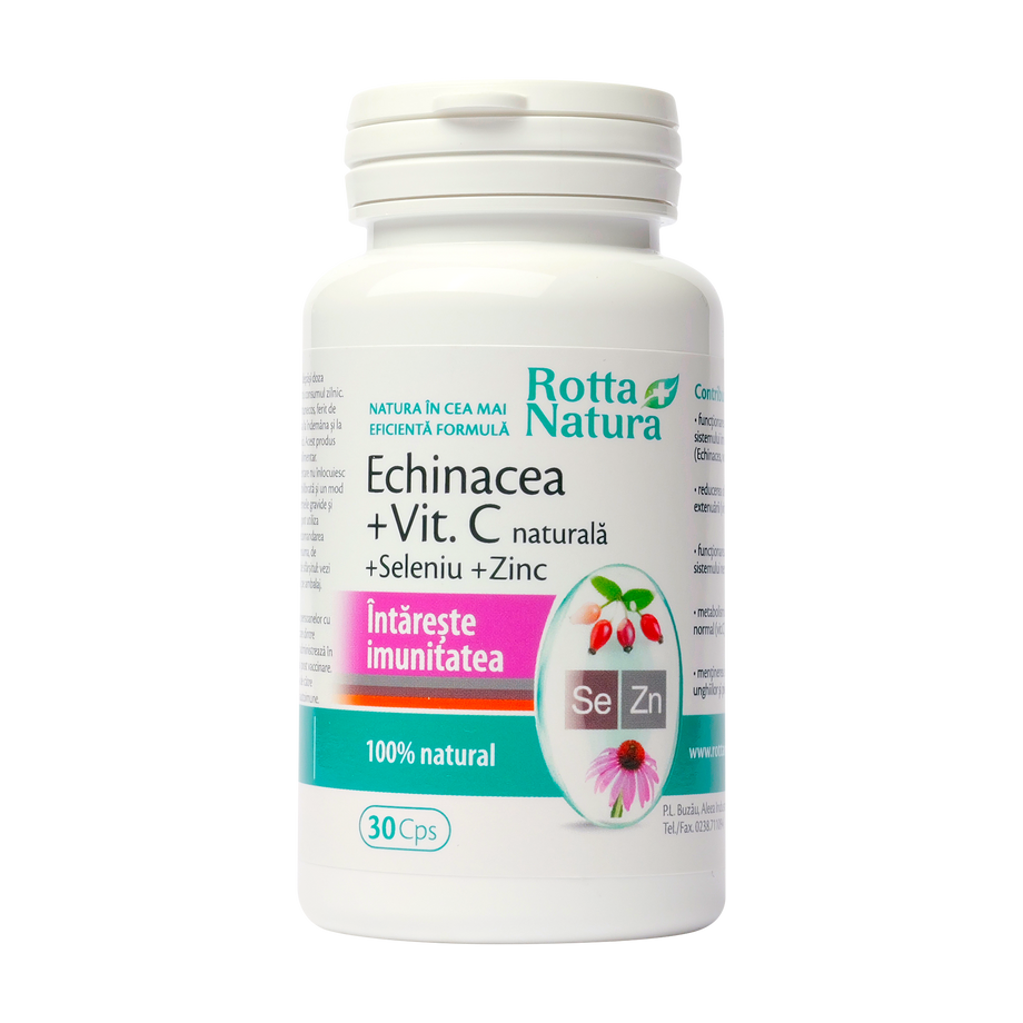 Echinaceea + Vitamina C naturala, seleniu si zinc 30 capsule